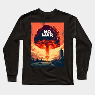 No War: World Peace Please on a Dark Background Long Sleeve T-Shirt